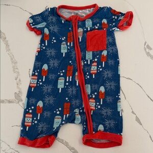 Blue and Red Kids Pajamas with Popsicle Print